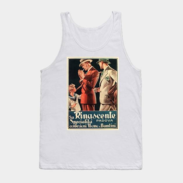 LA RINASCENTE PADOVA by JC Leyendecker Department Store Clothing For Men and Children Old Italian Advert Tank Top by vintageposters